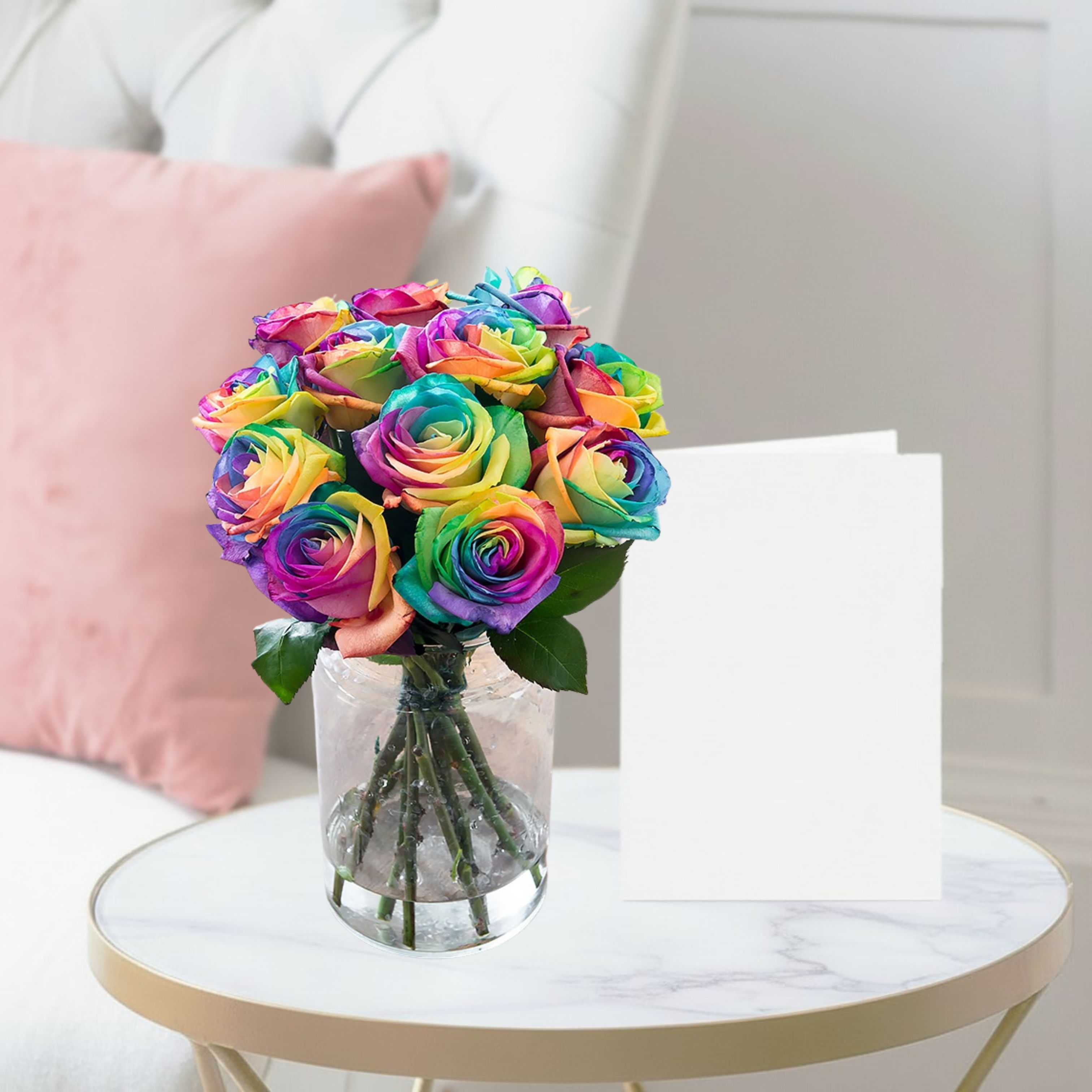 Rose Bouquet - Rainbow Dyed Flowers - Next Day Flower Delivery UK - Blossoming Gifts