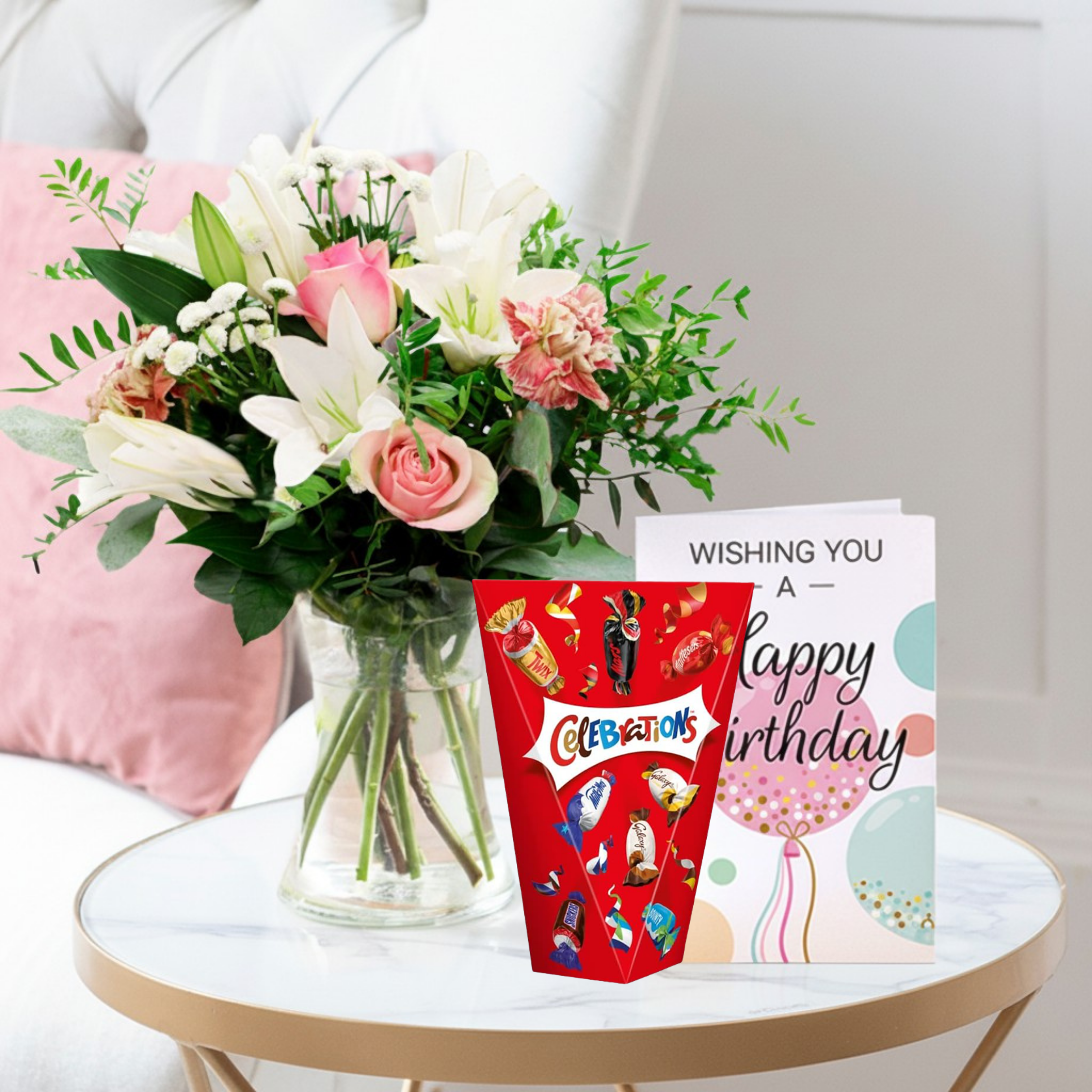 Pink Purity, Celebrations & Happy Birthday Card | Next Day Flower Delivery UK - Blossoming Gifts
