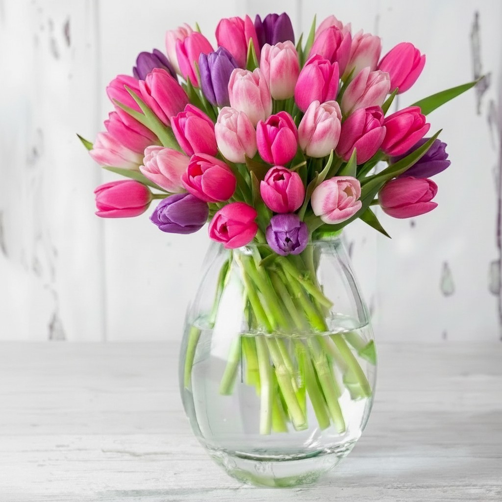 50-100 Springtime Tulips - Flower Bouquet - Next Day Flower Delivery UK - Blossoming Gifts