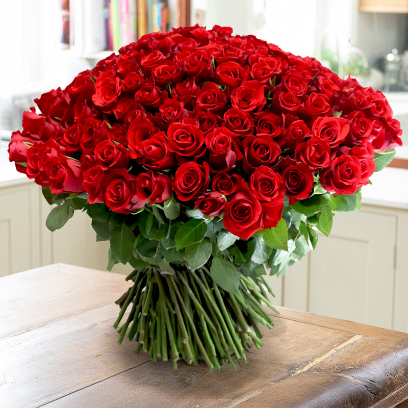 200 Red Roses Delivered - Red Roses Bouquet Roses - Next Day Flower Delivery UK - Blossoming Gifts