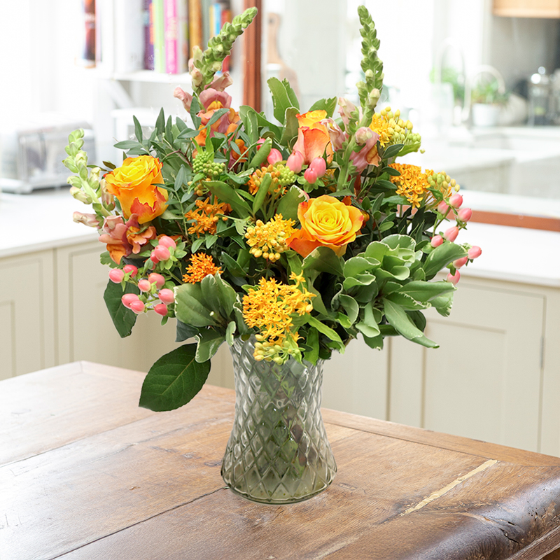 Birthday Flower Bouquet - June Birthday Bouquet - Orange & Peach Roses - Next Day Flower Delivery UK - Blossoming Gifts