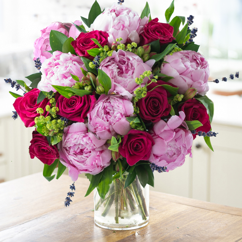 Peony Flower Bouquet - Pink Rose & Peony - Next Day Flower Delivery UK - Blossoming Gifts