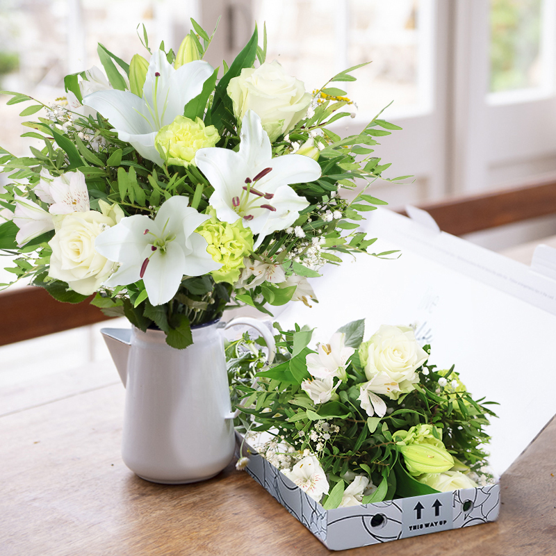 Affordable Letterbox Flowers - Flower Bouquet - Serenity - White - Next Day Flower Delivery UK - Blossoming Gifts