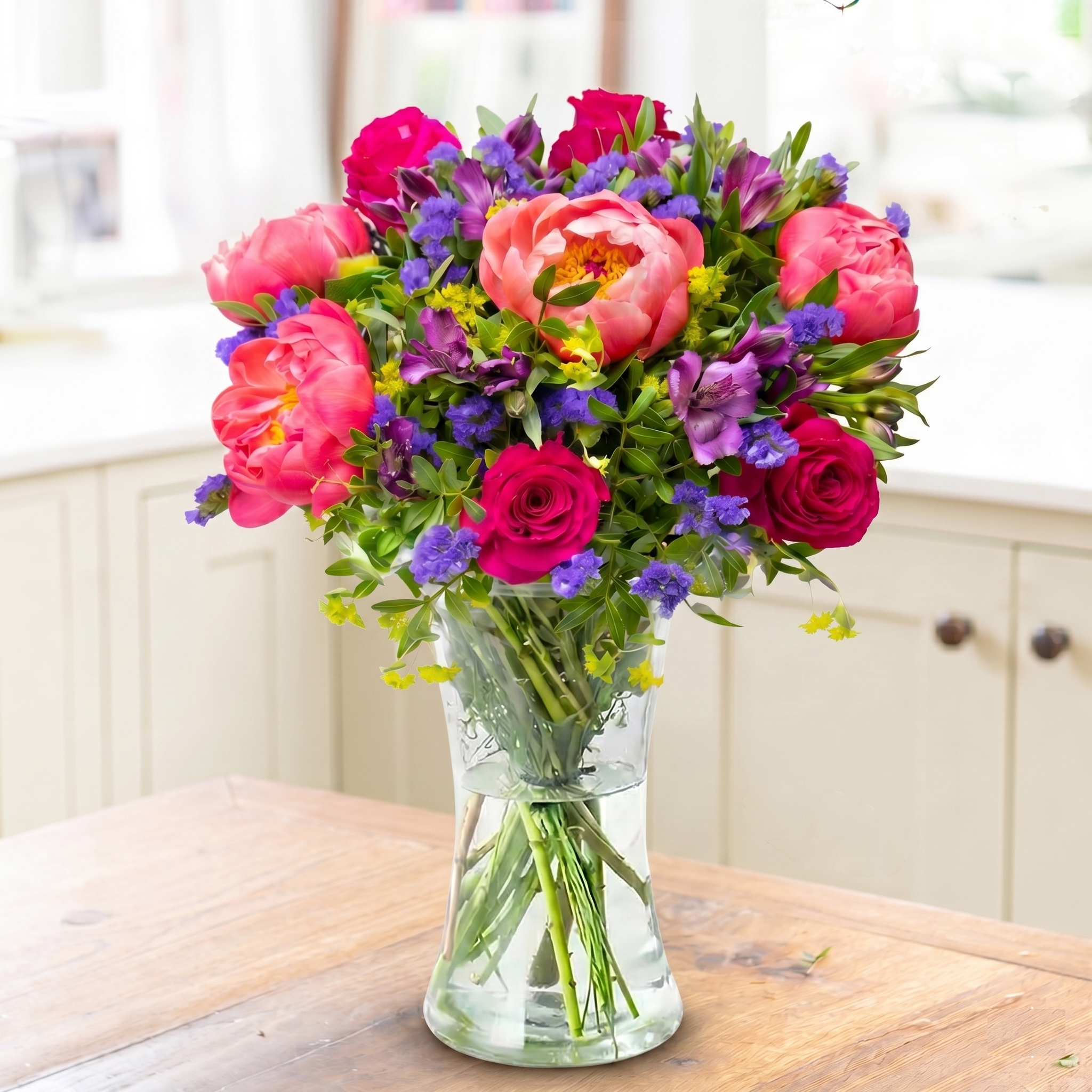 Peony Flower Bouquet - Coral Rose & Pink Peony - Next Day Flower Delivery UK - Blossoming Gifts