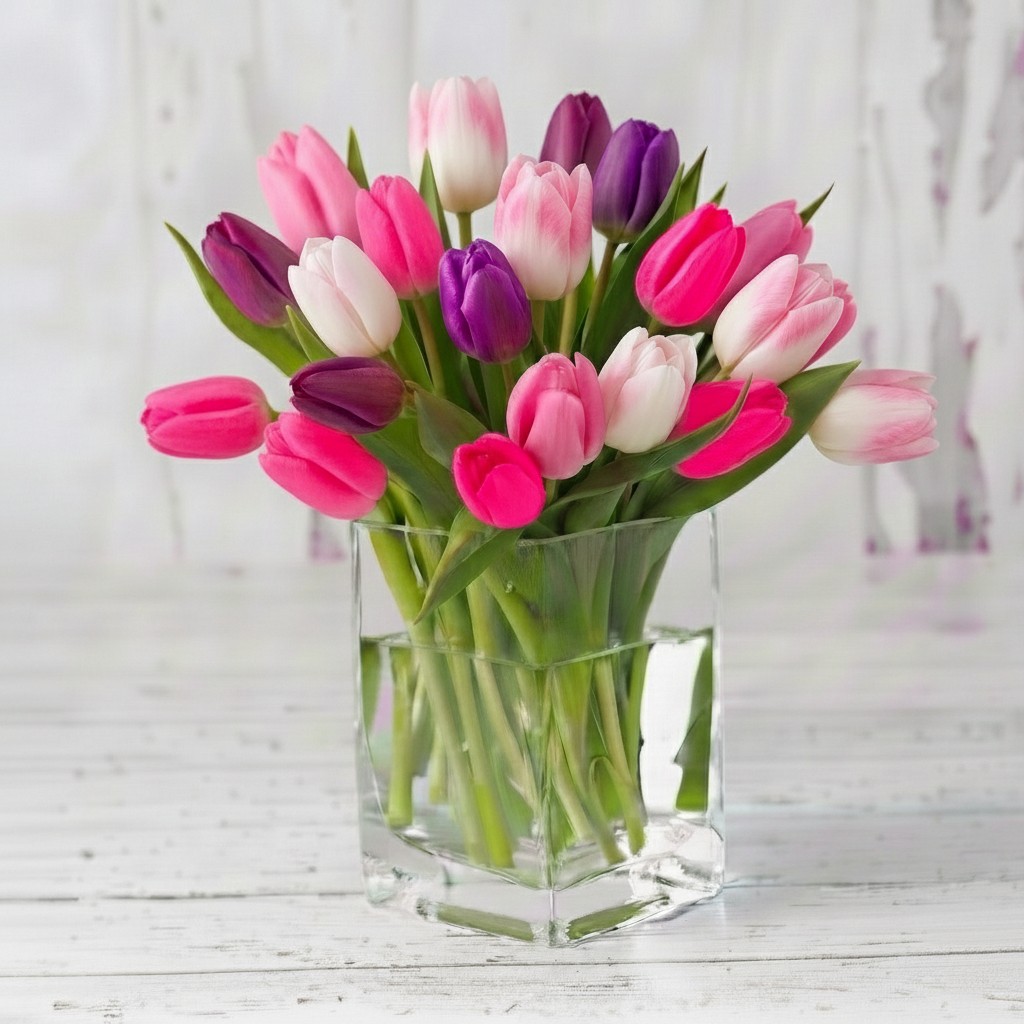 20 Springtime Tulips - Flower Bouquet - Next Day Flower Delivery UK - Blossoming Gifts
