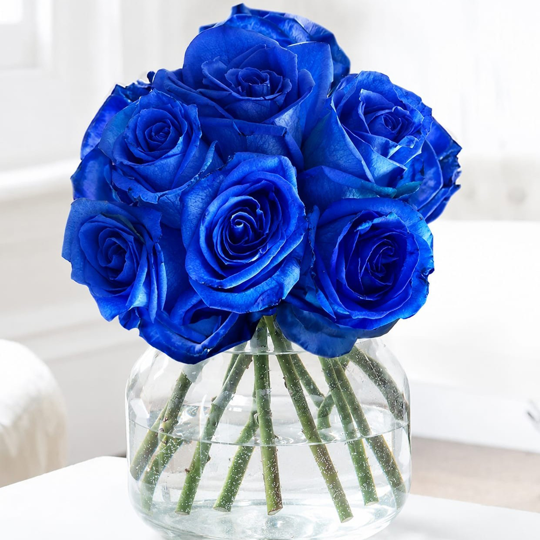 Blue Roses | Amazing & Unique Bright Blue Rose Bouquet | Flower Delivery UK - Blossoming Gifts