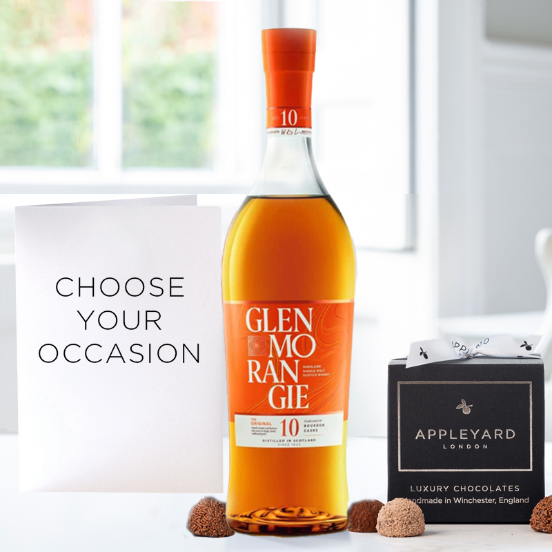 Glenmorangie Original (70cl), 12 Handmade Chocolate Truffles & Occasion Card image
