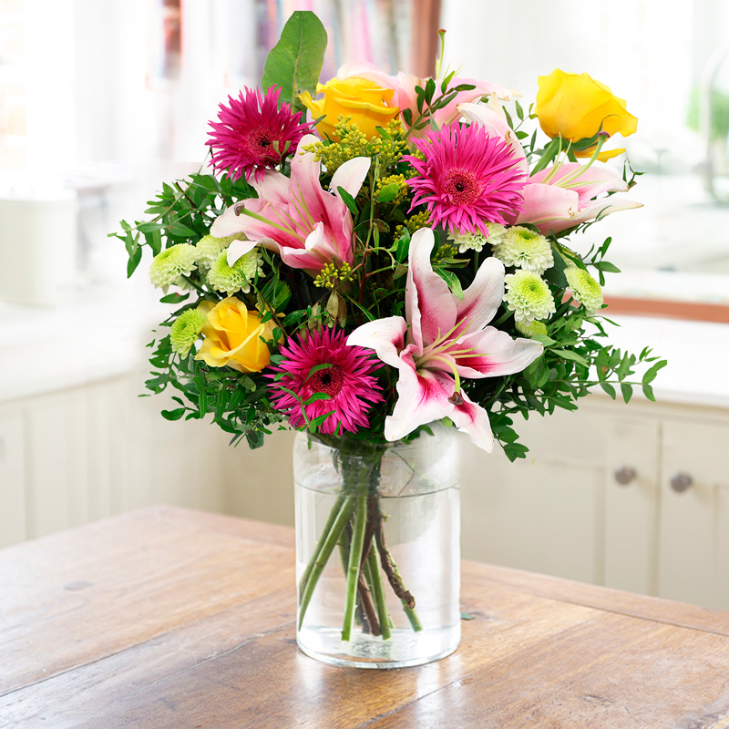 Pink Affordable Flower Bouquet - Radiant Glow - Next Day Flower Delivery UK - Blossoming Gifts