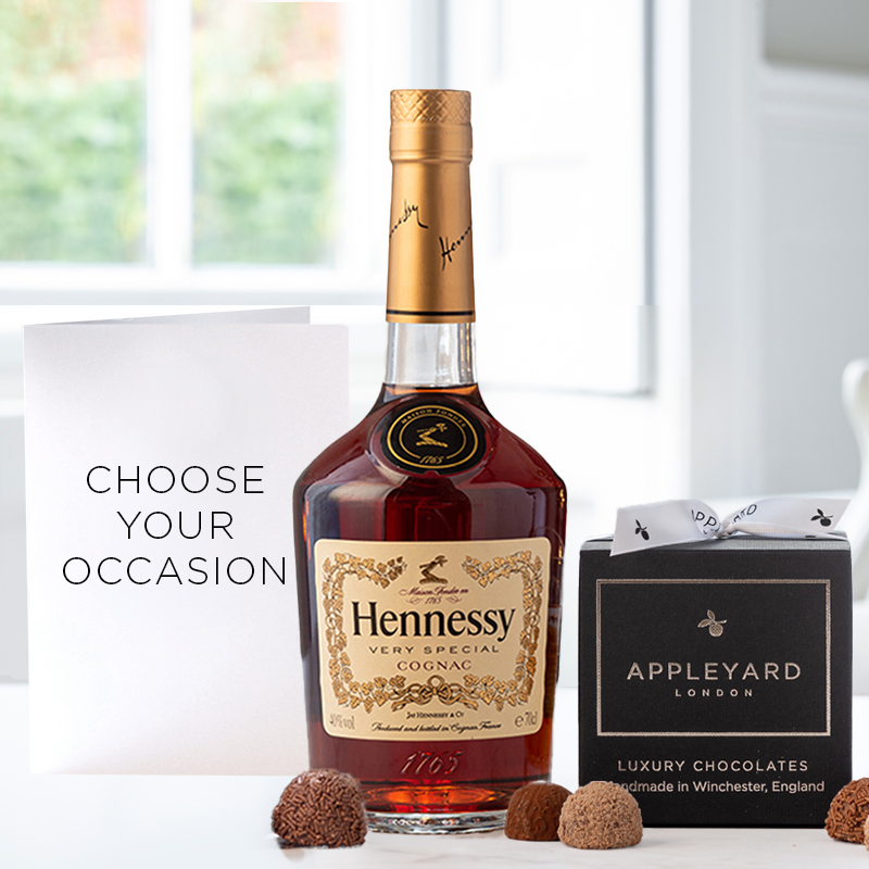 Hennessy (70cl), 12 Handmade Chocolate Truffles & Occasion Card image