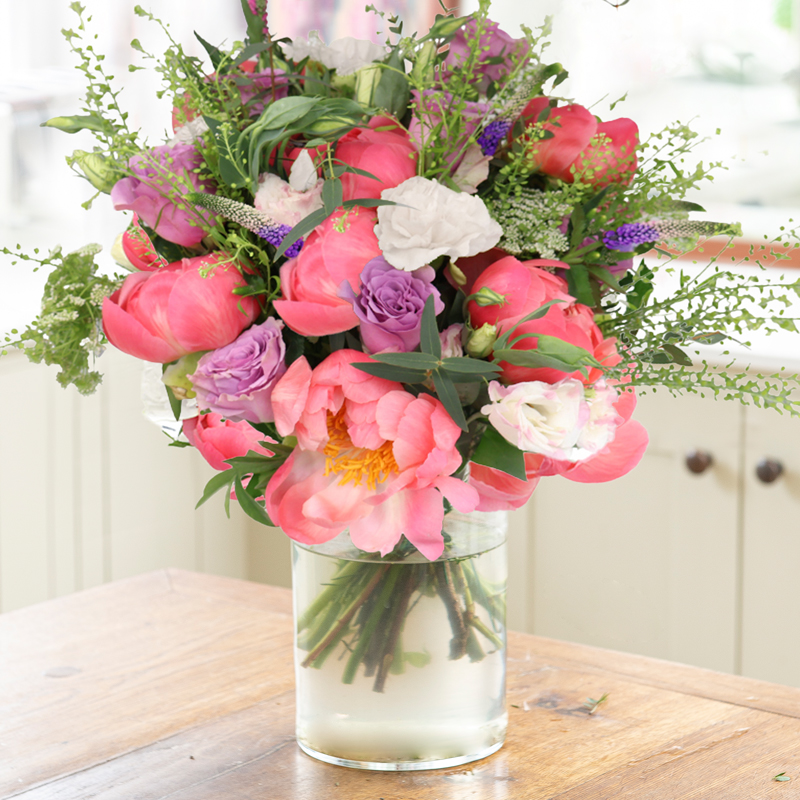Peony Flower Bouquet - Lilac Rose & Pink Peony - Next Day Flower Delivery UK - Blossoming Gifts