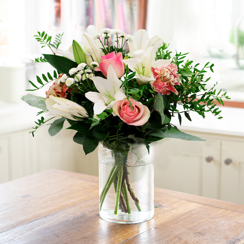 Affordable Flower Bouquet - Pink Purity - Next Day Flower Delivery UK - Blossoming Gifts