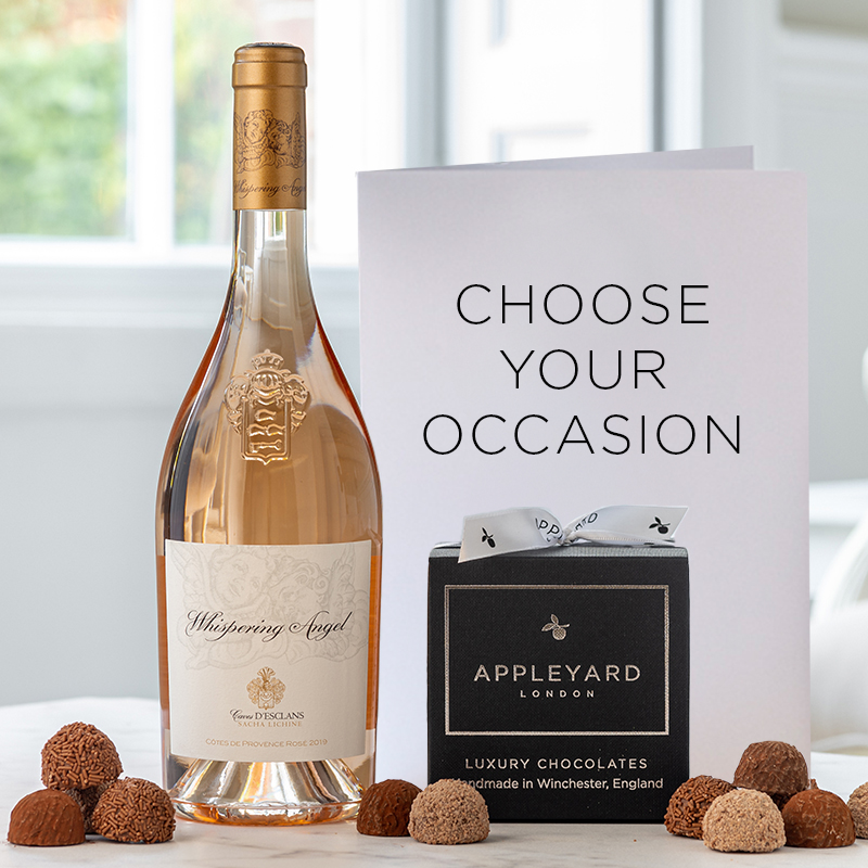 Alcohol - Whispering Angel Rosé Wine, 12 Handmade Chocolate Truffles & Occasion Card - Next Day Gift Delivery UK - Blossoming Gifts